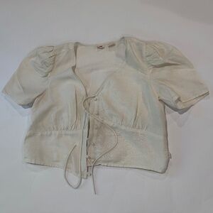 LEVIS Cream Button Down Top Size Large